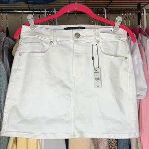 White Denim Mini Skirt